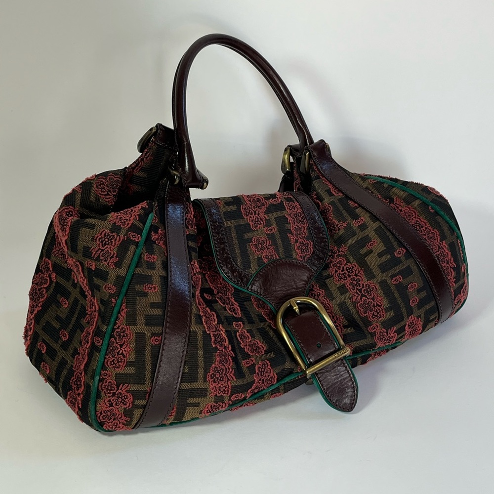 Vintage Fendi monogram Zucca canvas hobo bag
